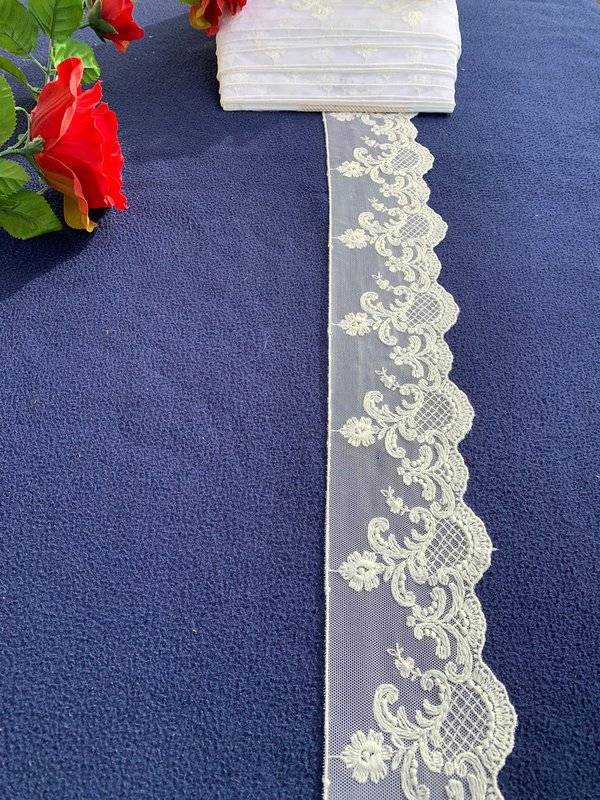 Plauener Spitze Sinfonie der Blume 8cm/weiss Verkauf