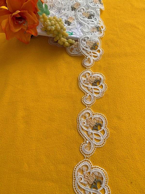 Plauener Spitze Tulpen-Reigen 8cm/weiss-gelb Hotsell