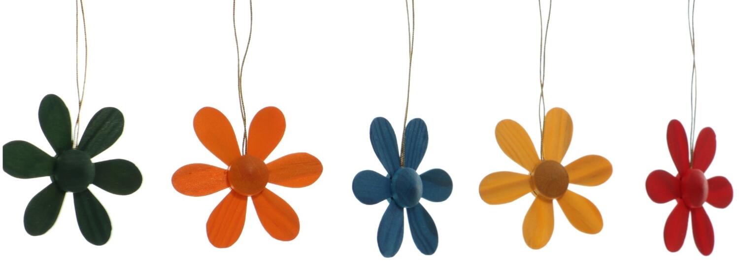 Rudolphs Schatzkiste Strauchbehang - 5 farbige Frühlingsblüten im Set - BxHxT 5x5x1cm Nur noch ein Tag übrig