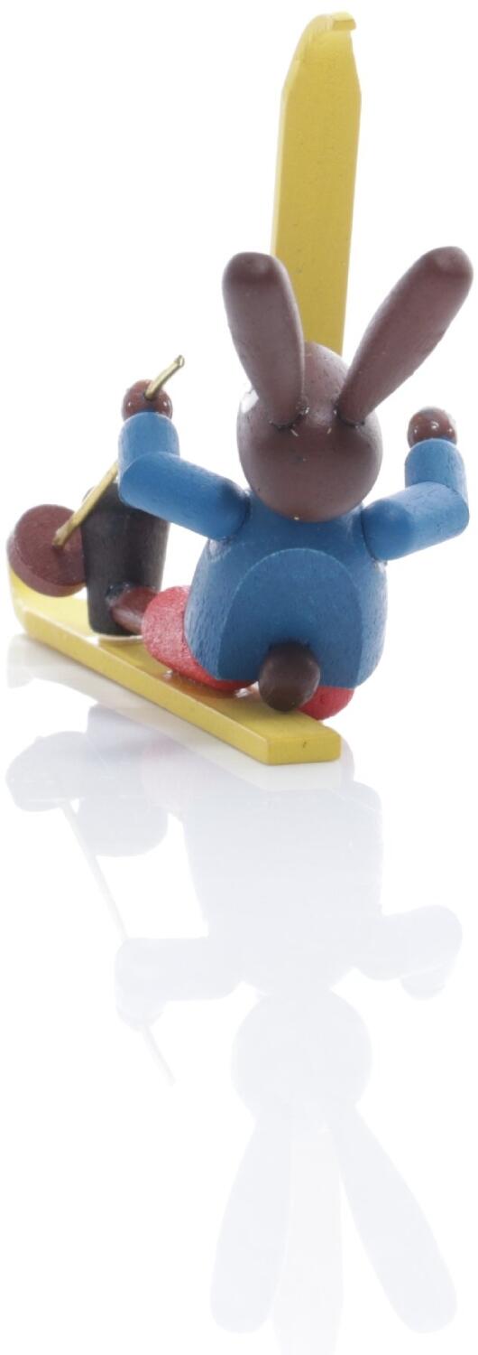 Rudolphs Schatzkiste Osterfigur - Osterhase Sturzhase mit Ski Bunt - Höhe 4,5cm Preisnachlass