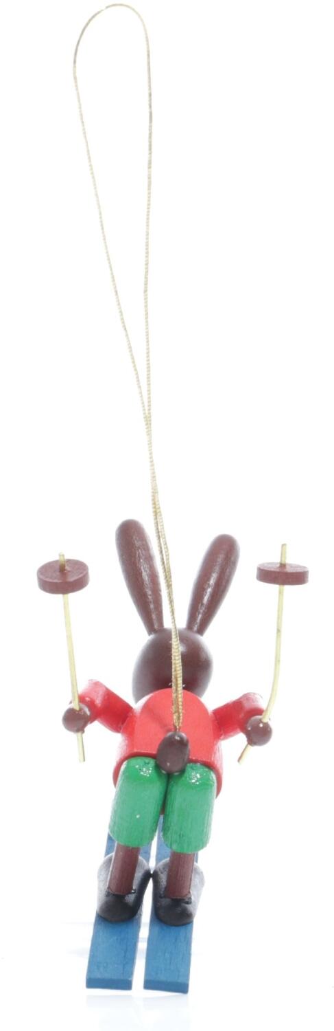 Rudolphs Schatzkiste Strauchbehang - Osterhase Skifahrer kniend mit Ski und Stöcke Bunt - Höhe 4,5cm Muttertagsangebot