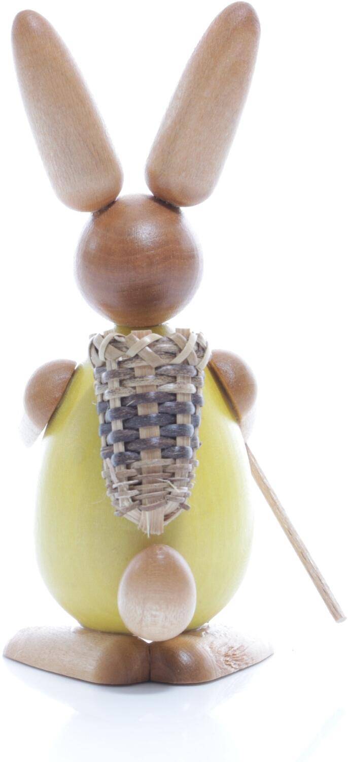 Rudolphs Schatzkiste Osterfigur - Osterhase mit Korb auf dem Rücken - gelb - BxHxT ca. 4,5x11x6,5cm Blitzangebot