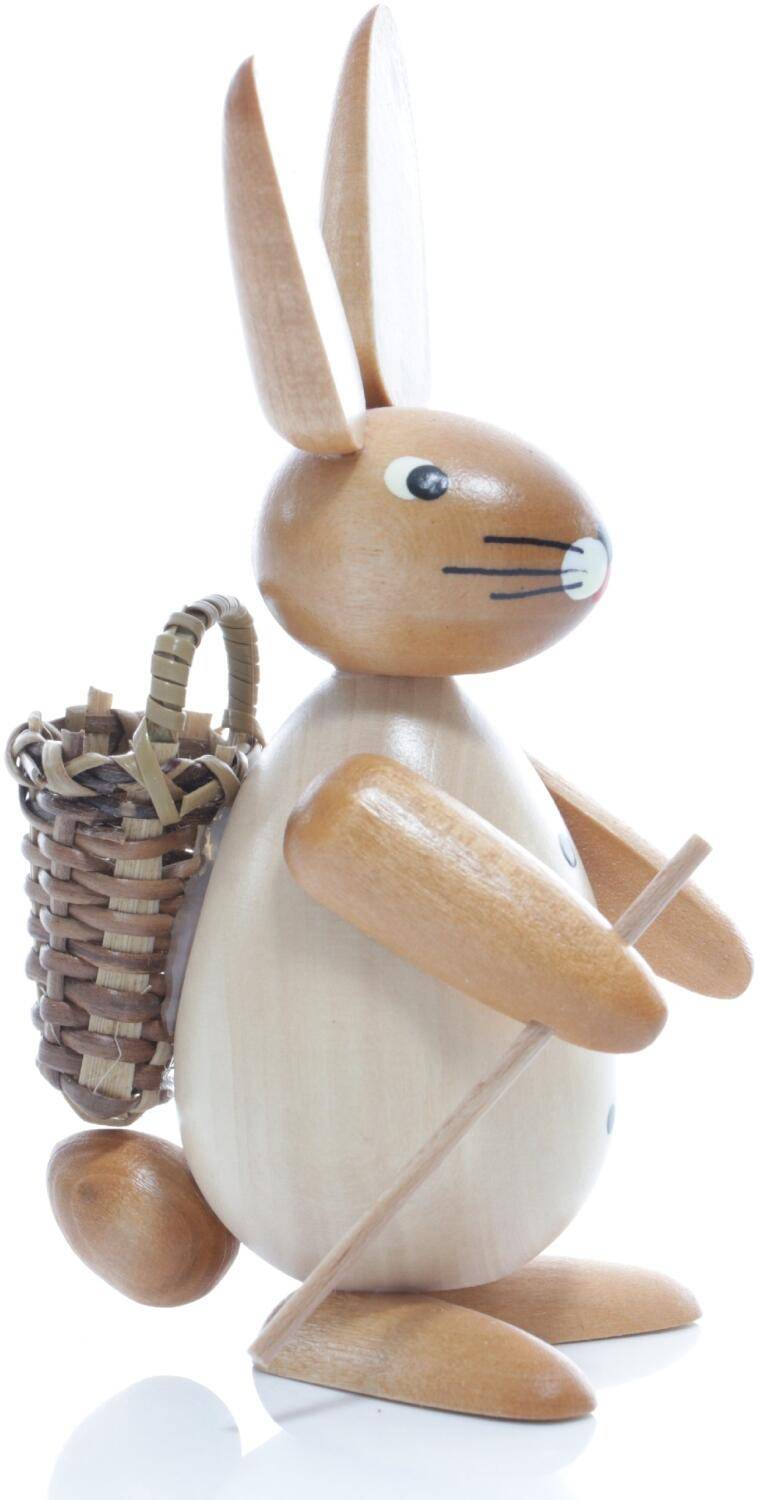 Rudolphs Schatzkiste Osterfigur - Osterhase mit Korb auf dem Rücken - natur - BxHxT ca. 4,5x11x6,5cm Große Rabatte