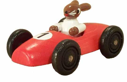 Rudolphs Schatzkiste Osterdekoration Hasenrennauto rot BxH 8x3xcm