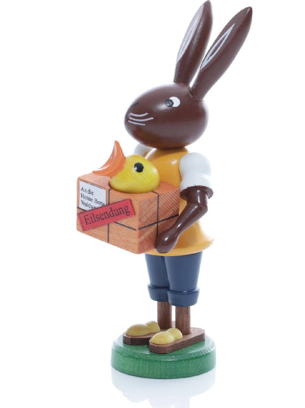 Rudolphs Schatzkiste Osterfigur - Osterhase Postbote mit Paket und Küken - Höhe ca 9 cm Speichern exportieren