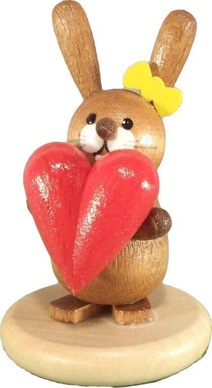 Rudolphs Schatzkiste Osterdekoration Osterhäsin mit Herz natur BxHxT 3,2x5x3,2cm