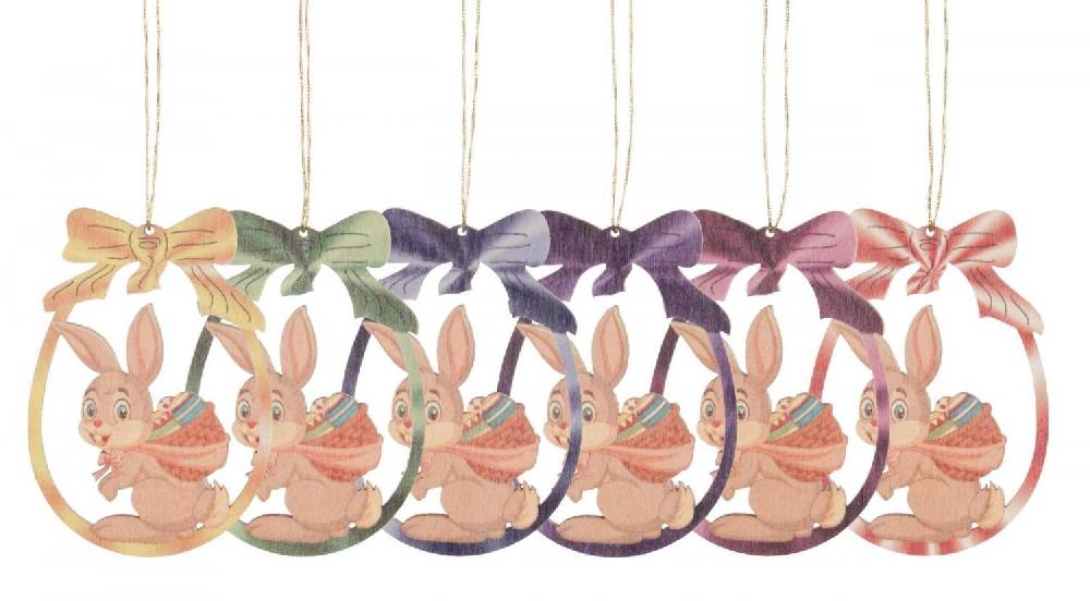 Rudolphs Schatzkiste Strauchbehang Hase mit Kiepe (6) BxHxT 6x7x0,3cm