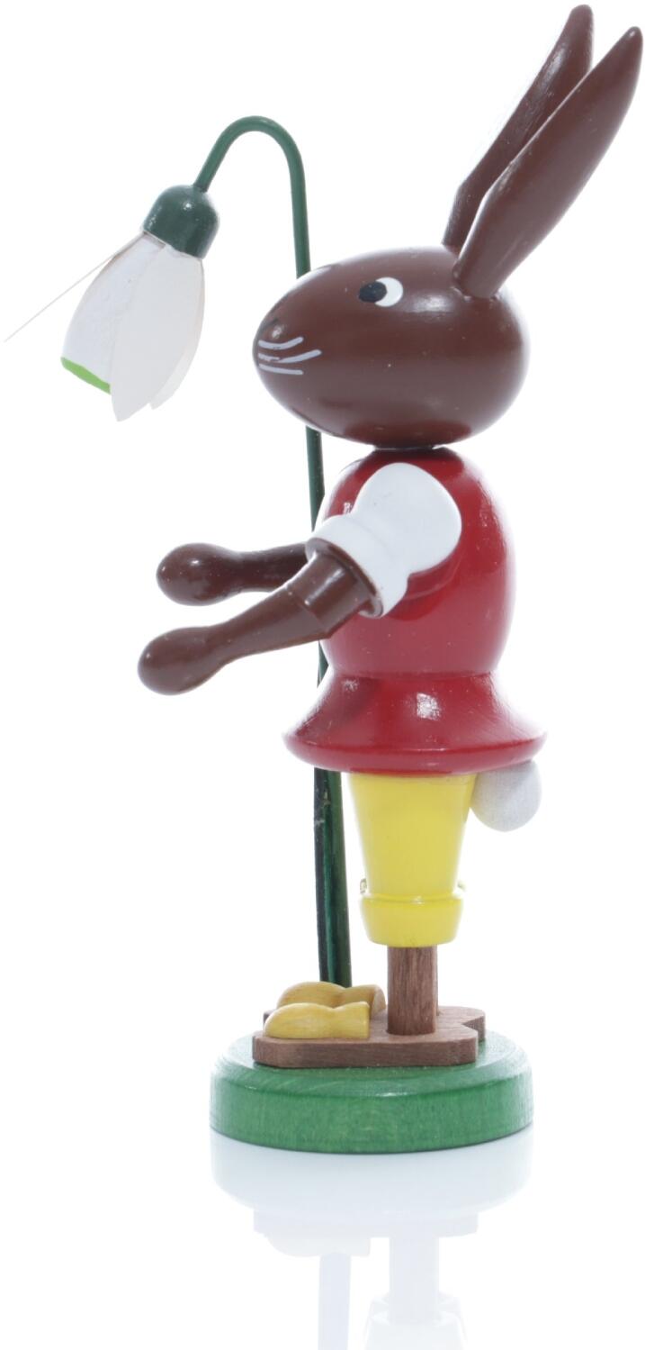 Rudolphs Schatzkiste Osterfigur - Osterhase mit Schneeglöckchen - Höhe 9 cm Exklusivangebot