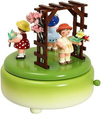 Rudolphs Schatzkiste Spieldose Blumenkinder natur BxHxT 13x14x13 cm
