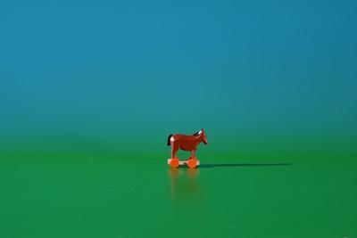 Rudolphs Schatzkiste Miniatur Pferd auf Räder Höhe ca 2,6 cm