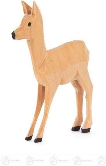 Rudolphs Schatzkiste Holztier Reh geschnitzt stehend Höhe = 7cm Weihnachtsangebot