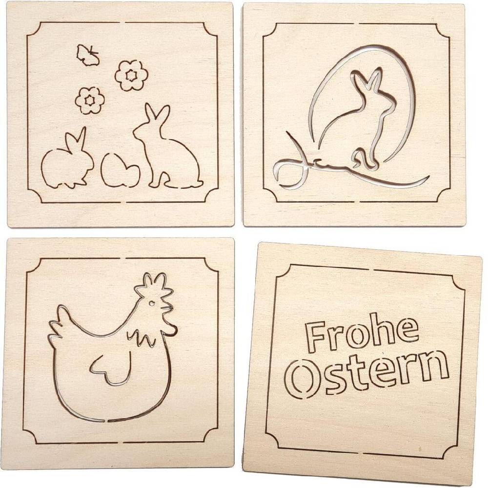 Rudolphs Schatzkiste Untersetzer Aus Holz Frohe Ostern BxHxT 8x0,3x8cm Osterangebot