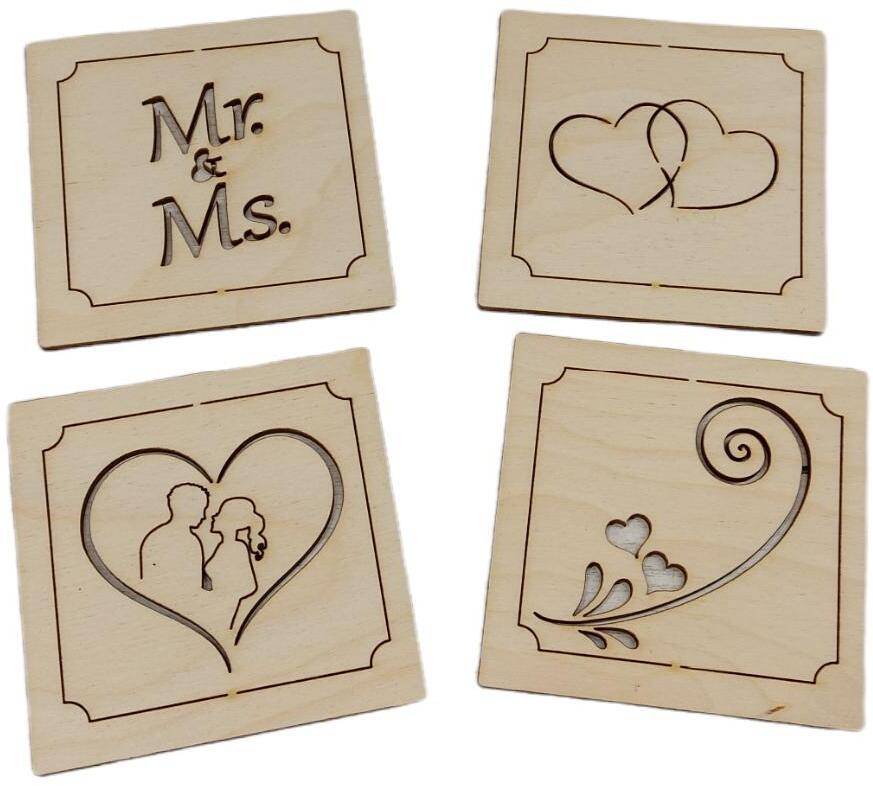 Rudolphs Schatzkiste Untersetzer Aus Holz Hochzeit BxHxT 8x0,3x8cm Muttertagsangebot
