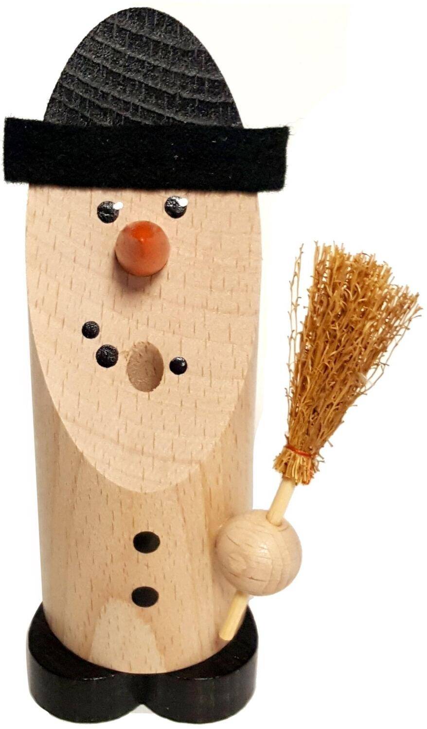 Rudolphs Schatzkiste Räuchermann Schneemann mit Besen BxHxT 5x13x5cm