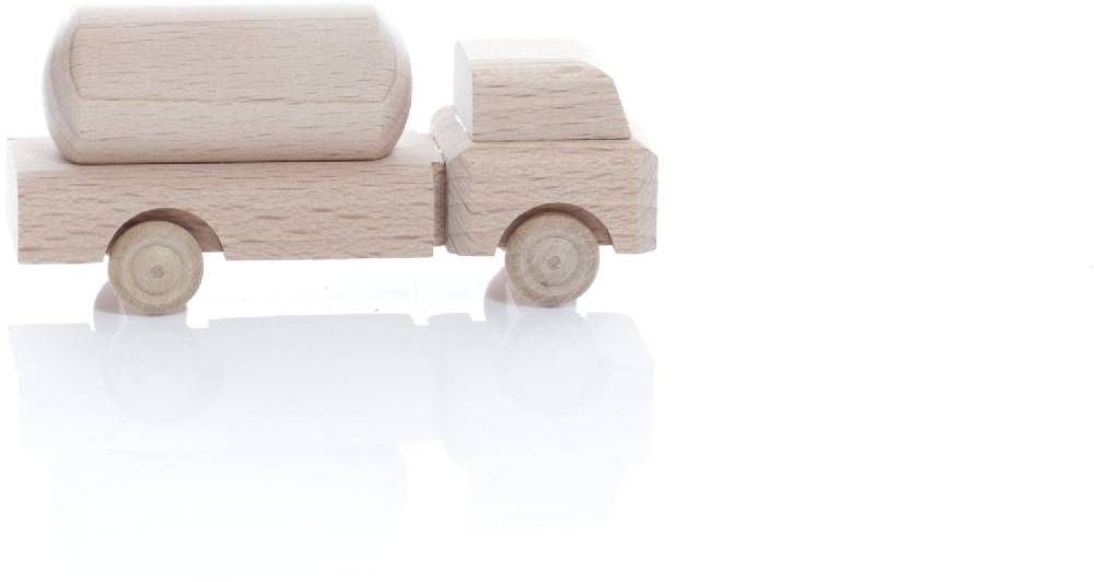 Rudolphs Schatzkiste Holzspielzeug - Miniaturfahrzeug Lastenauto Gefahrenguttransporter Natur - HxBxT 3,5x7,5x3cm Outlet