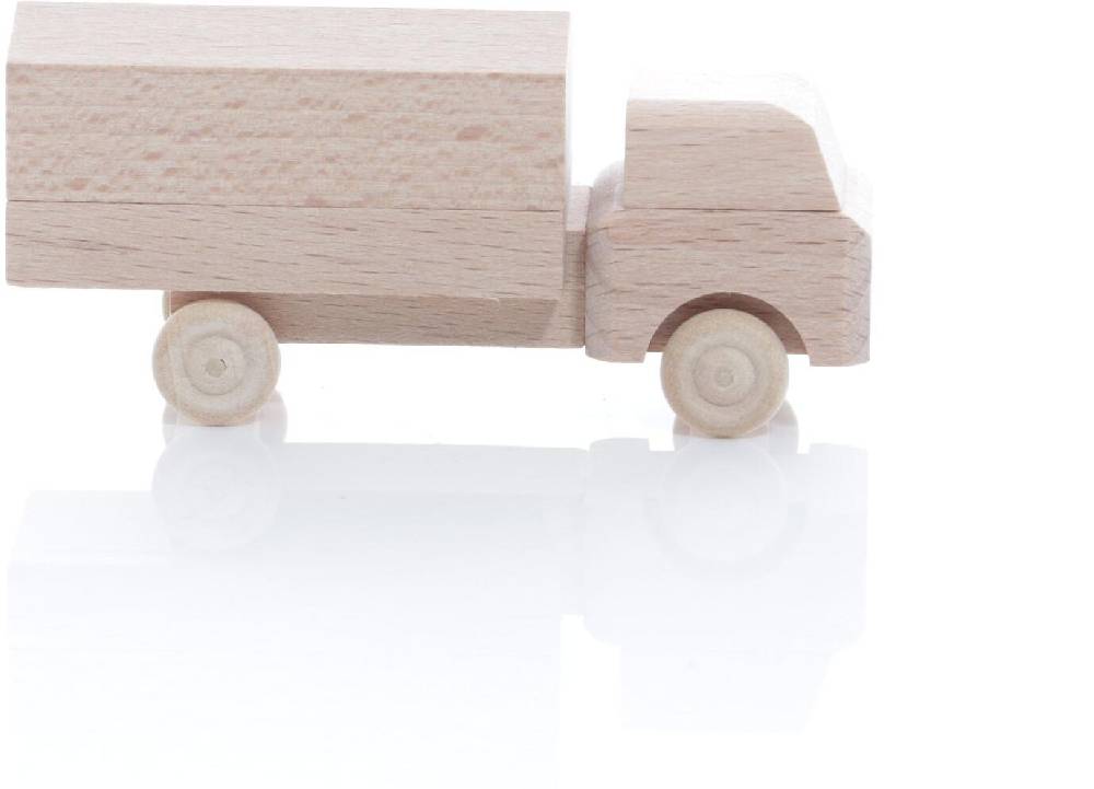 Rudolphs Schatzkiste Holzspielzeug - Miniaturfahrzeug Lastenauto mit Planaufbau Natur - HxBxT 3,5x7,5x3cm Angebote