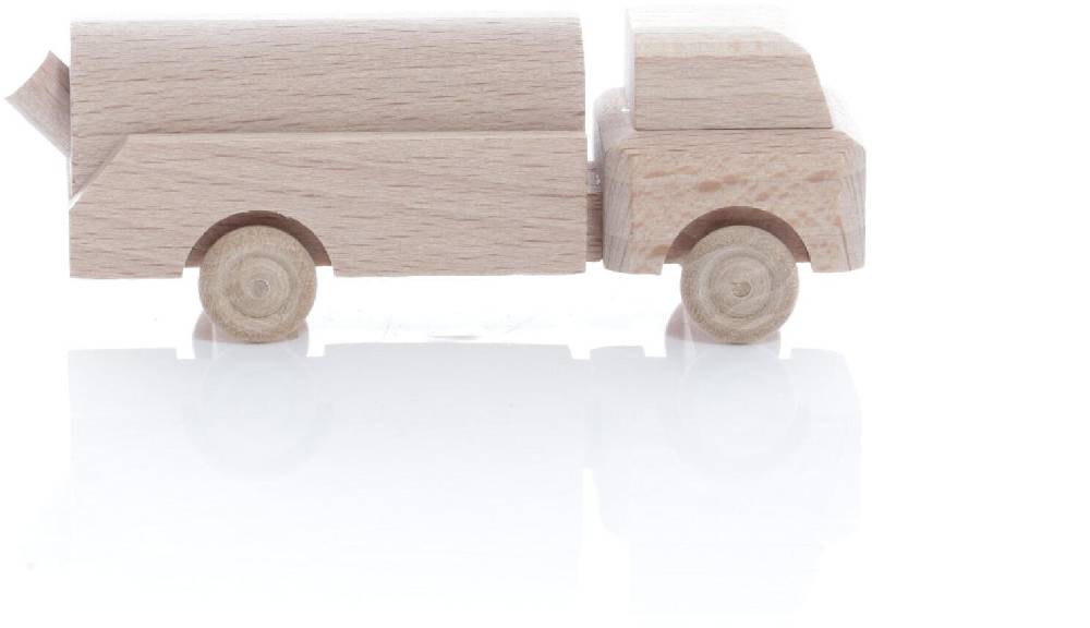 Rudolphs Schatzkiste Holzspielzeug - Miniaturfahrzeug Lastenauto Müllauto Natur - HxBxT 3,5x7,5x3cm Hotsell