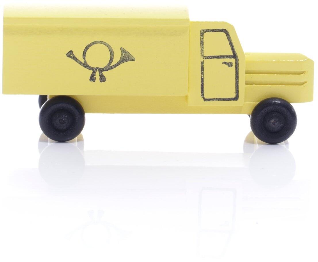 Rudolphs Schatzkiste Holzspielzeug - Miniaturfahrzeug Lastenauto Postauto Bunt - HxBxT 3,5x7,5x3cm Osterangebot