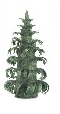 Rudolphs Schatzkiste Tischdekoration Ringelbaum grün BxHxT 17x30x17mm