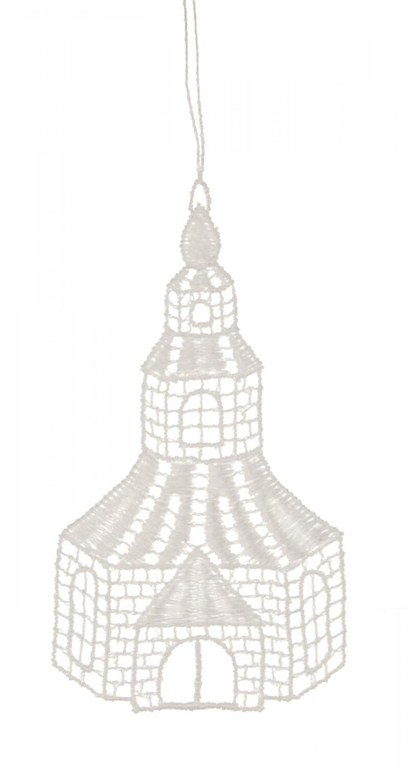 Rudolphs Schatzkiste Baumbehang Kirche Plauener Spitze BxHxT 9x9x0,1cm