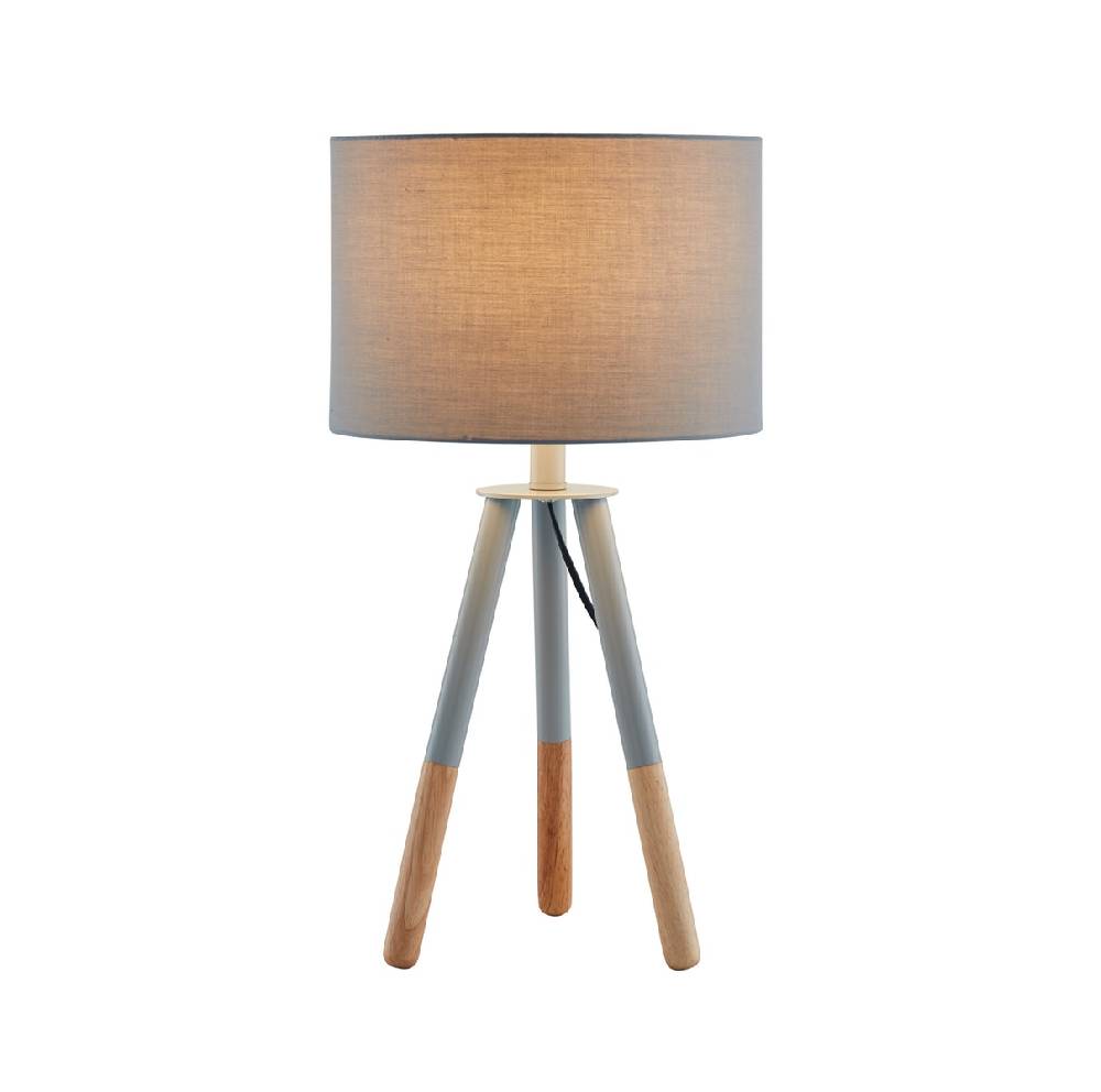 Salesfever Stilvolle Grau / Eiche Tischlampe Tripod Heißer Verkauf