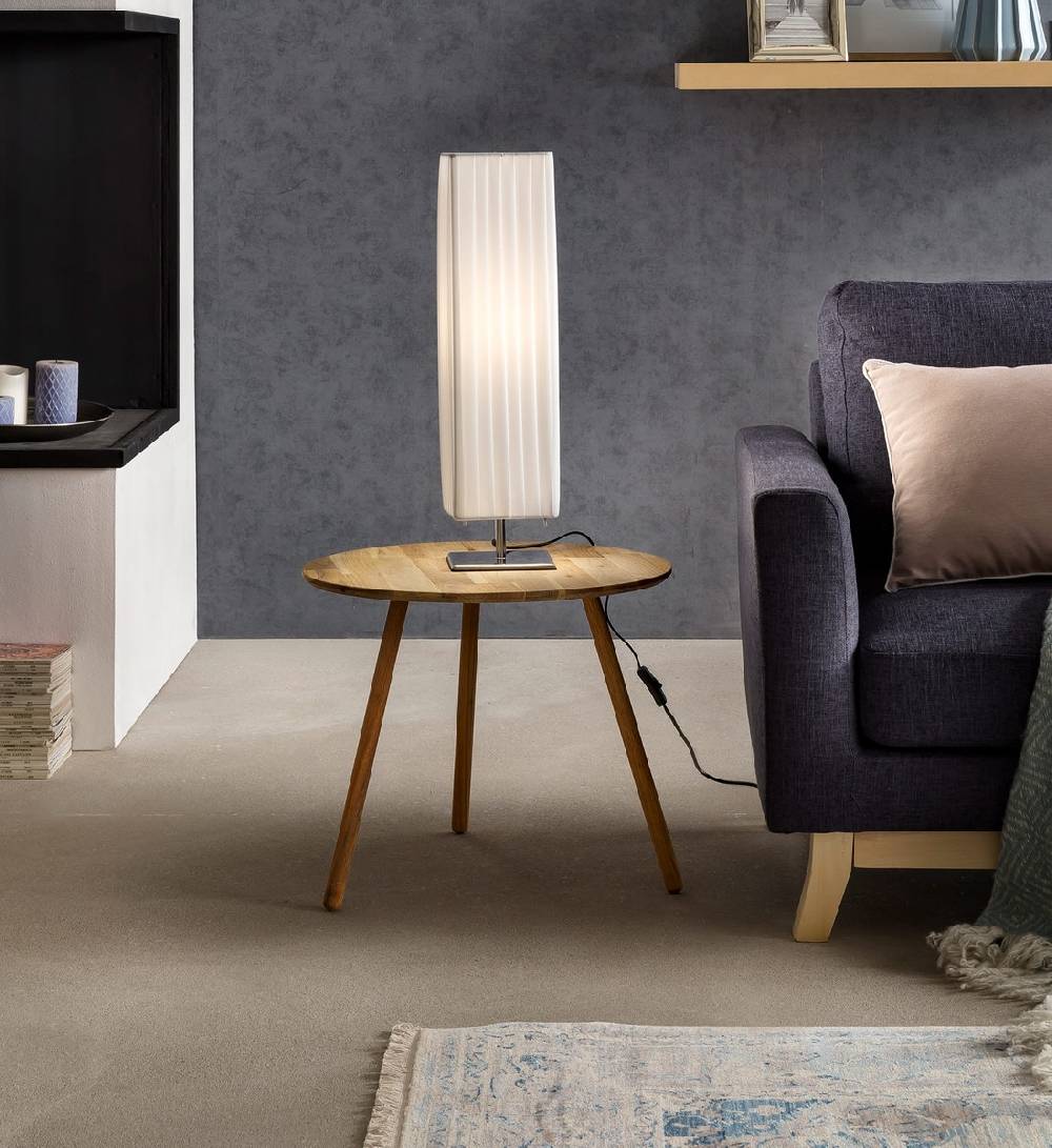 Salesfever Tischlampe quadratisch 60 cm Tischleuchte weiß im Art Deco Design PARTO Online Outlet