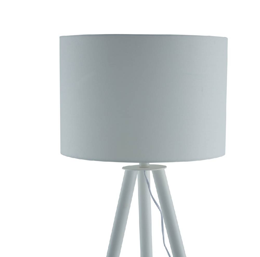 Salesfever Stilvolle Weiß / Eiche Stehlampe Tripod Bestseller