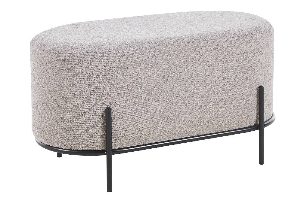 Salesfever Polsterhocker Bouclé Stoff Taupe Ottie Tägliche Deals
