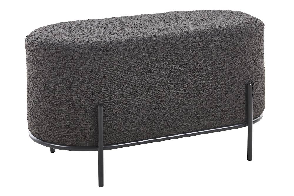 Salesfever Polsterhocker Bouclé Stoff Anthrazit Ottie Sonderangebote