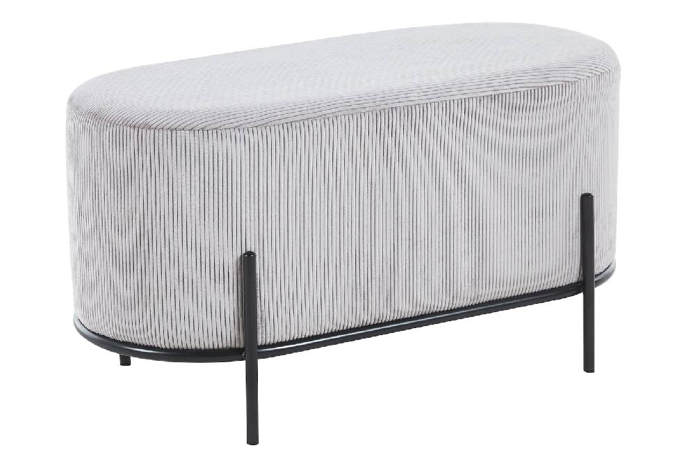 Salesfever Polsterhocker Cord Optik Hellgrau Ottie Riesige Ersparnisse