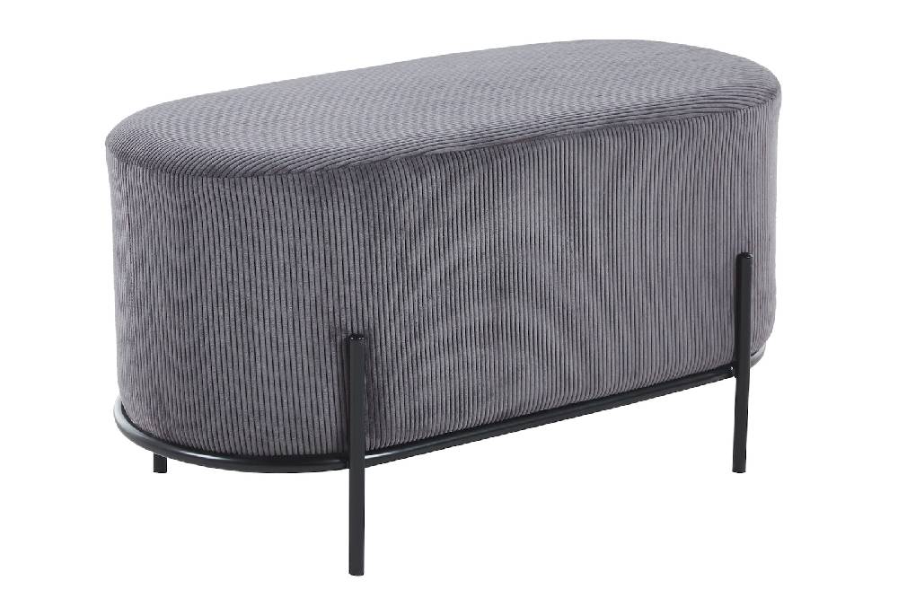 Salesfever Polsterhocker Cord Optik Grau Ottie VIP-Rabatte