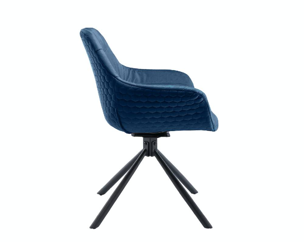 Salesfever Armlehnstuhl mit Wabensteppung Samt Blau Harvey Bis zu 50% Rabatt