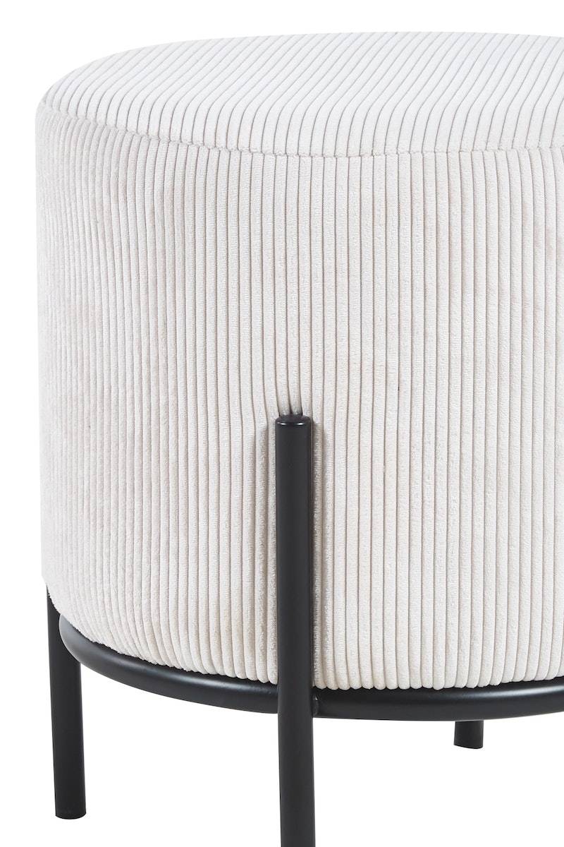 Salesfever Polsterhocker Ø35 cm Cord Optik Beige Cosy Bis zu 60% Rabatt