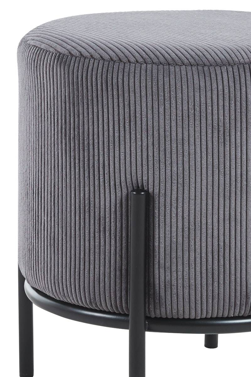 Salesfever Polsterhocker Ø35 cm Cord Optik Grau Cosy Nur für heute