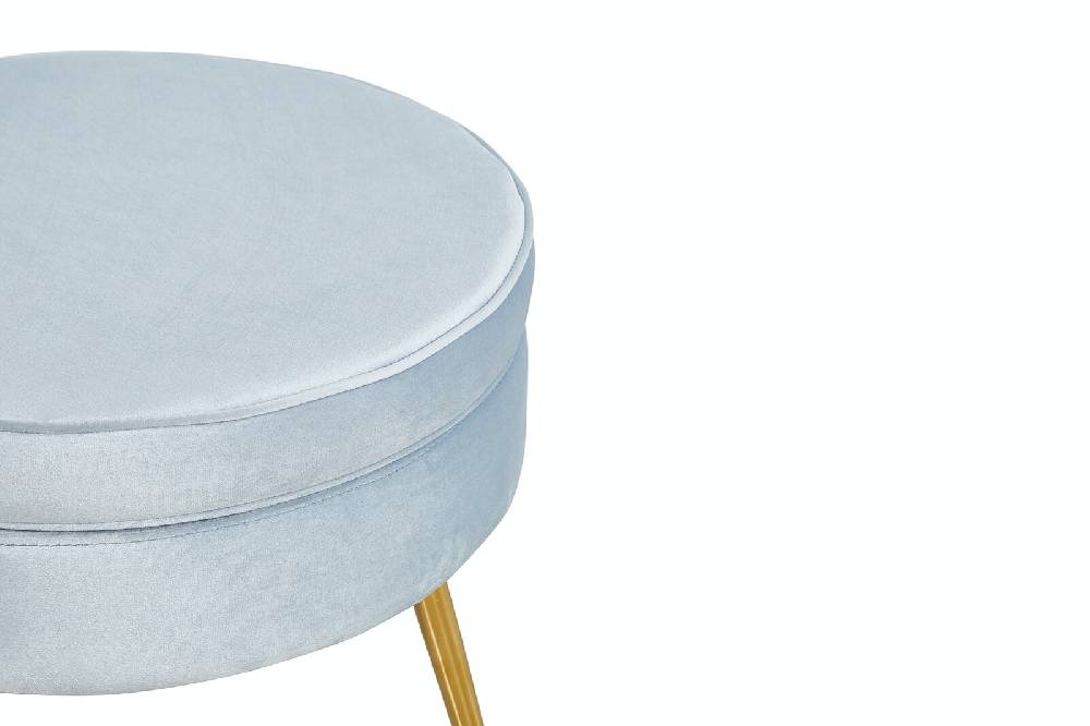 Salesfever Sitzpouf Hellgrau rund aus Samt Arielle Riesige Rabatte