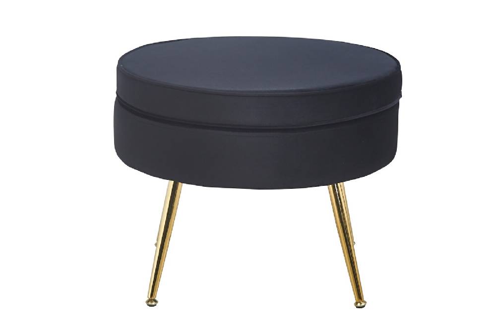 Salesfever Sitzpouf Schwarz rund aus Samt Arielle Clearance-Verkauf