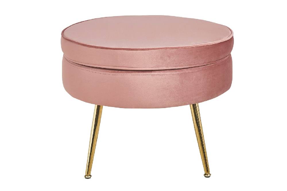 Salesfever Sitzpouf Rose rund aus Samt Arielle Kostenloser Versand international