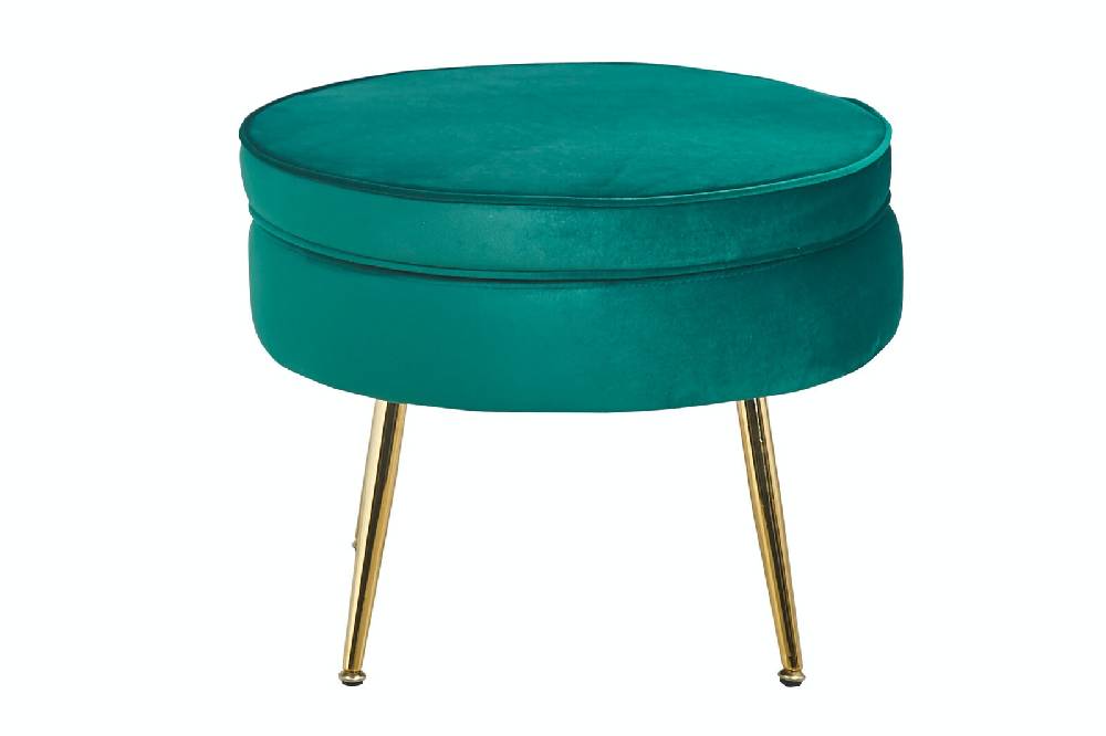 Salesfever Sitzpouf Grün rund aus Samt Arielle Fabrikladen
