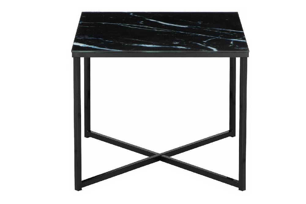 Salesfever Beistelltisch Schwarz 50x50x42 cm Marmoroptik Dalia Begrenzt auf 3 Tage