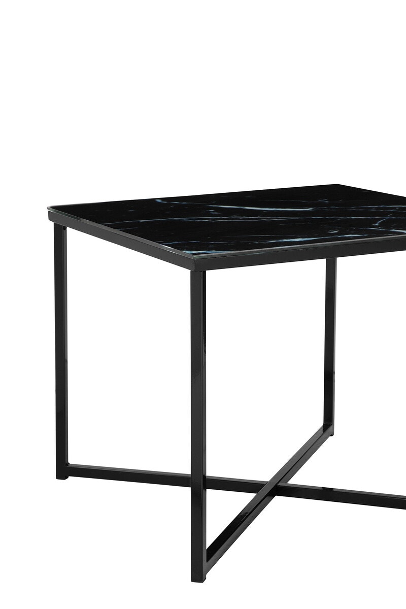 Salesfever Beistelltisch Schwarz 50x50x42 cm Marmoroptik Dalia Begrenzt auf 3 Tage