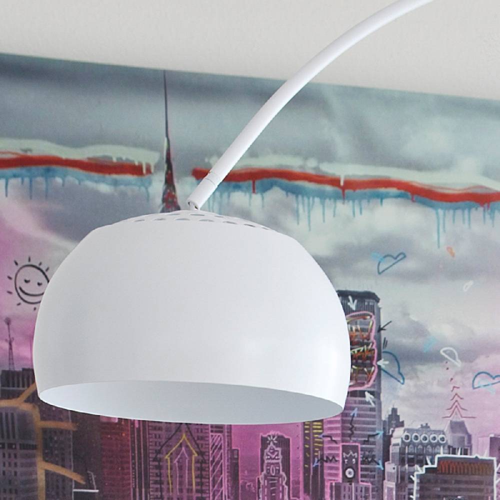 Salesfever Bogenlampe weiß lackiert Big Deal mit Marmorfuß Speichern exportieren