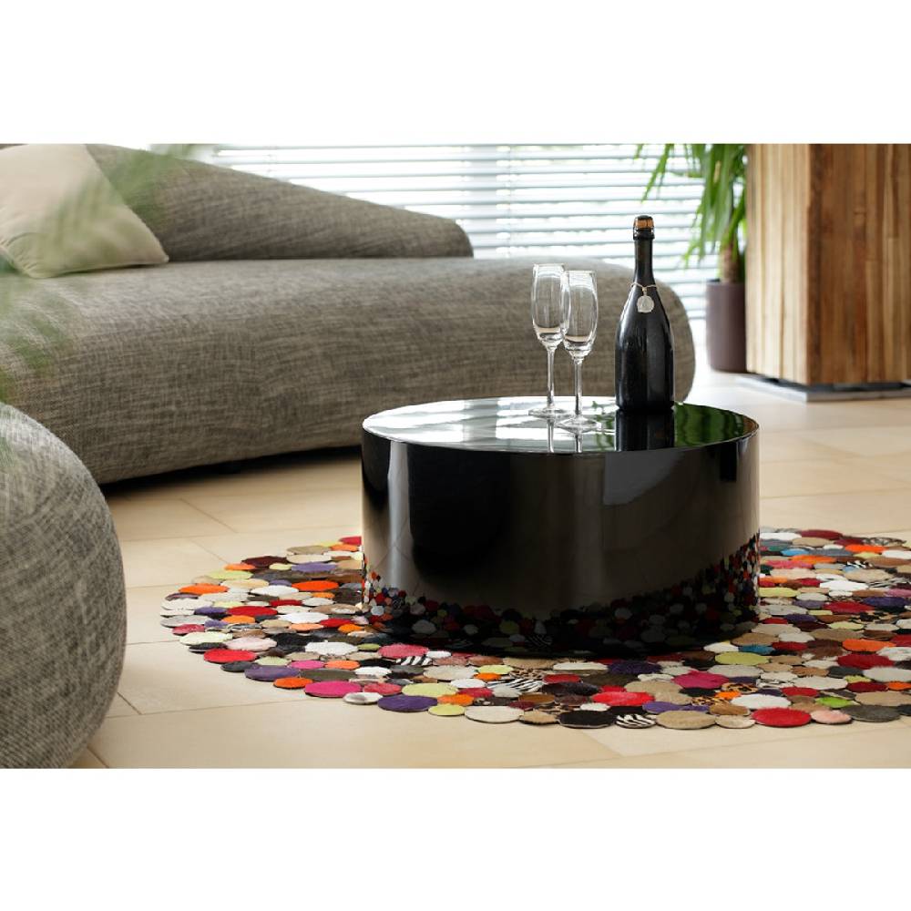 Salesfever Couchtisch schwarz 60 cm rund Kubus Hochglanz Rabatte dieses Monats