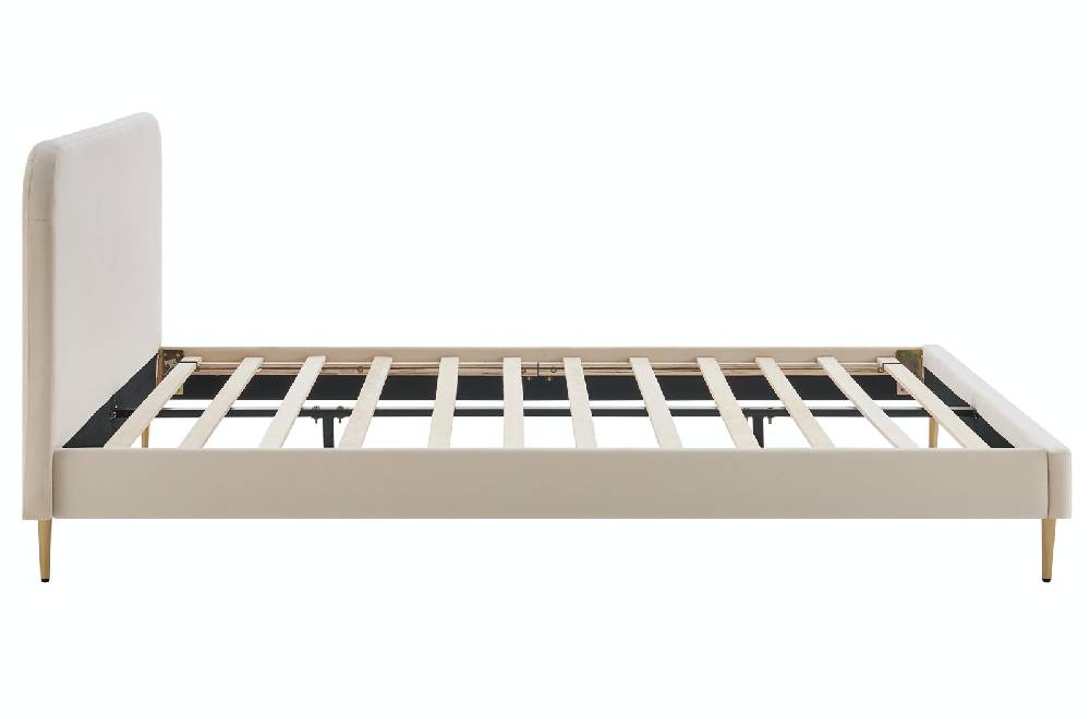 Salesfever Polsterbett Beige mit Samtbezug 140x200 cm Copenhagen Angebote
