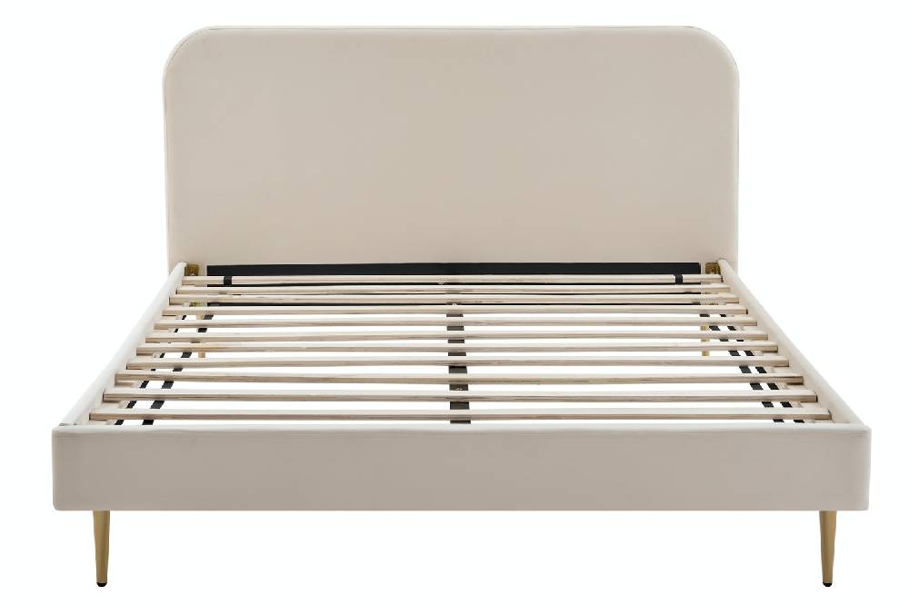 Salesfever Polsterbett Beige mit Samtbezug 140x200 cm Copenhagen Angebote