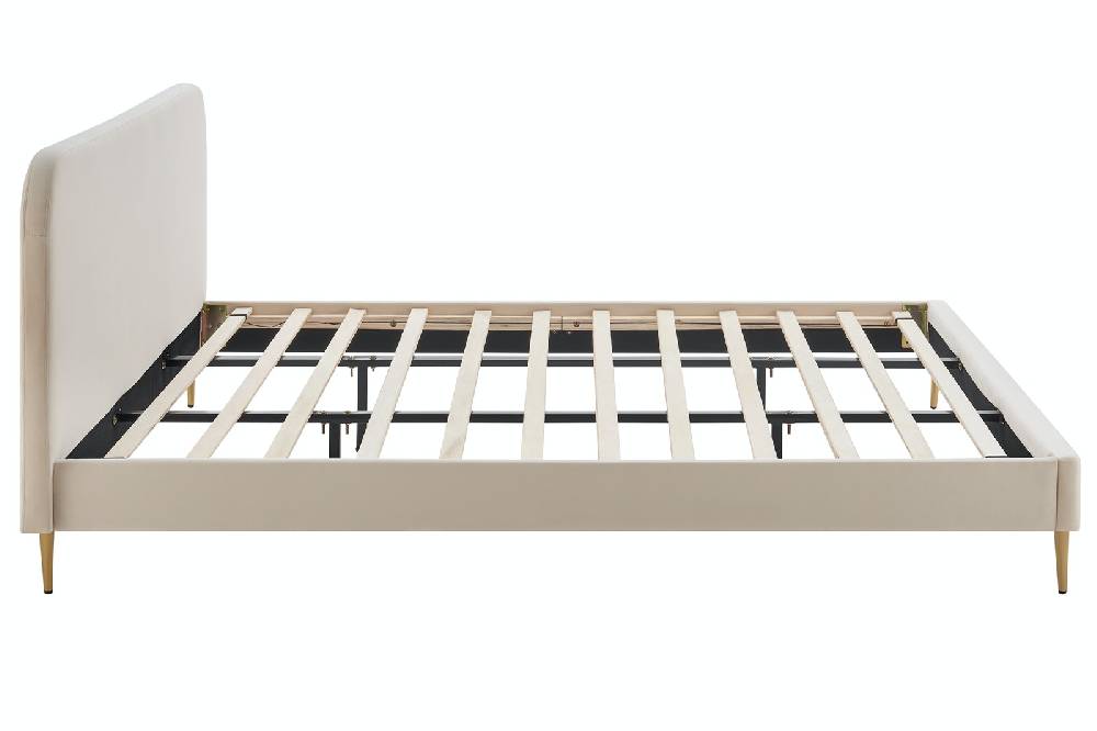 Salesfever Polsterbett Beige mit Samtbezug 180x200 cm Copenhagen Schlussverkauf