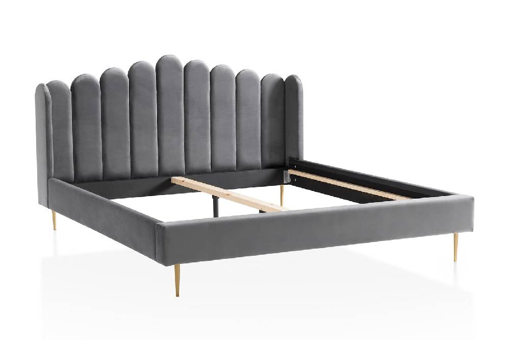 Salesfever Muschelbett Grau, Gold aus Samt Arielle Fabrikverkauf
