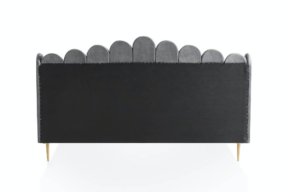 Salesfever Muschelbett Grau, Gold aus Samt Arielle Fabrikverkauf