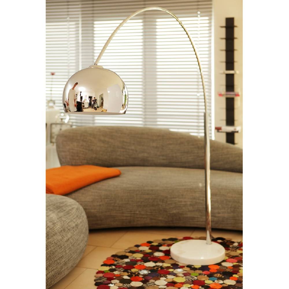 Salesfever Bogenlampe chrom Big Deal mit Marmorfuß Sonderangebot