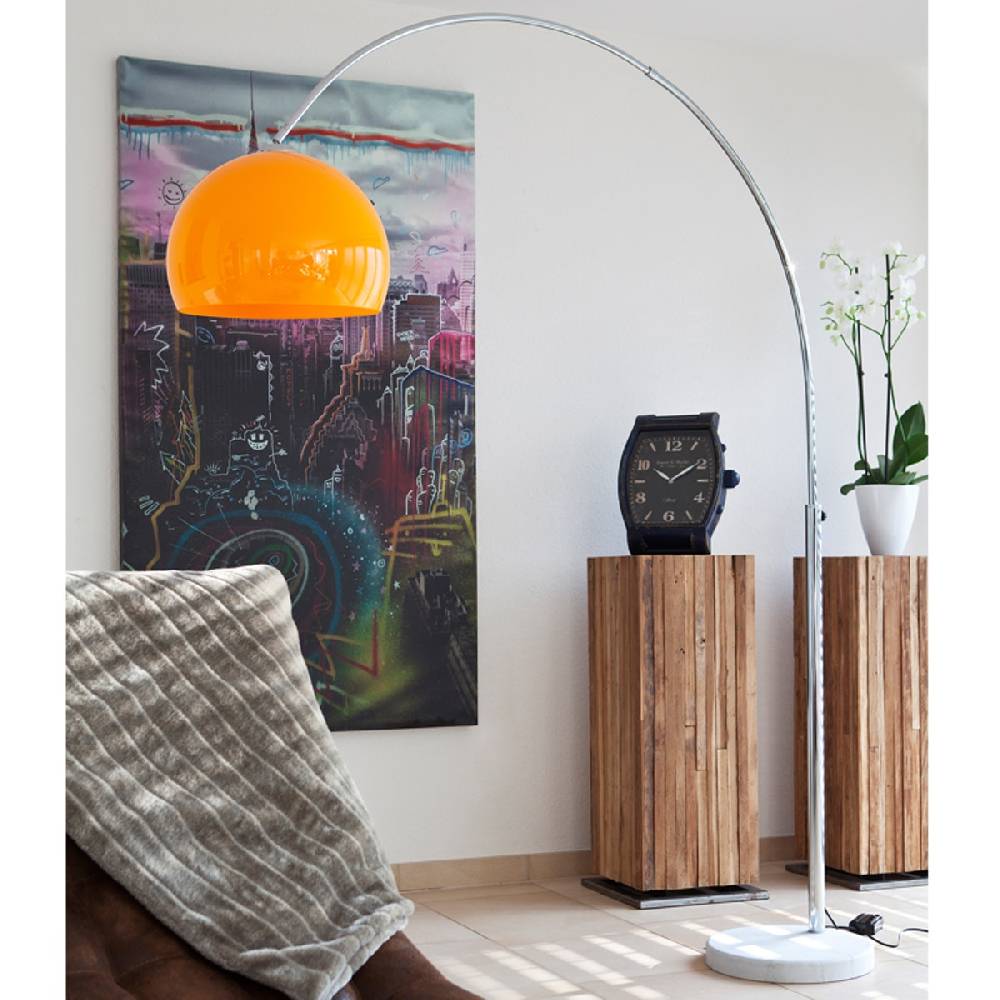Salesfever Bogenlampe orange Big Deal mit Marmorfuß Vatertagsangebot