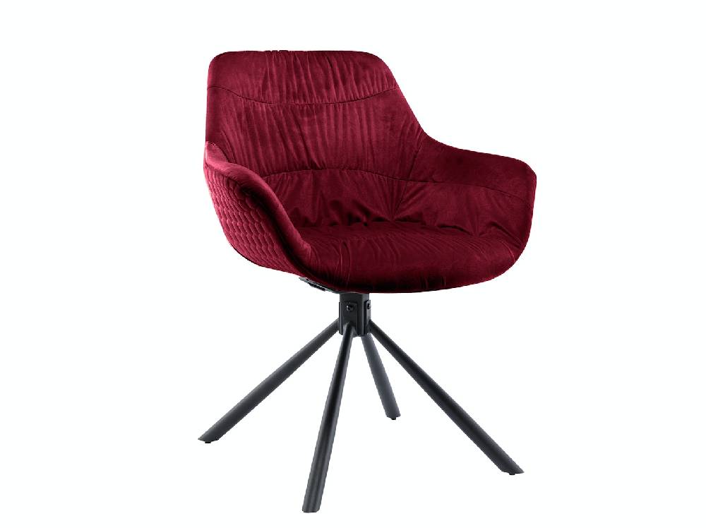 Salesfever Armlehnstuhl mit Wabensteppung Samt Rot Harvey Lagerräumung
